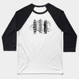 Retro Surfboards and Waves Baseball T-Shirt